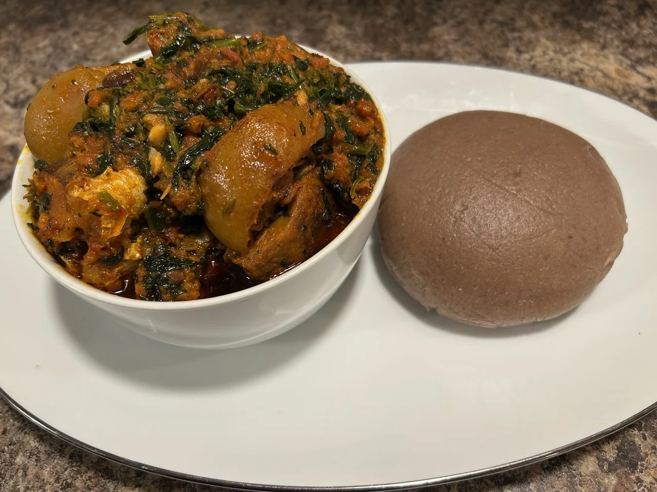 efo (spinash) & swallow (fufu)